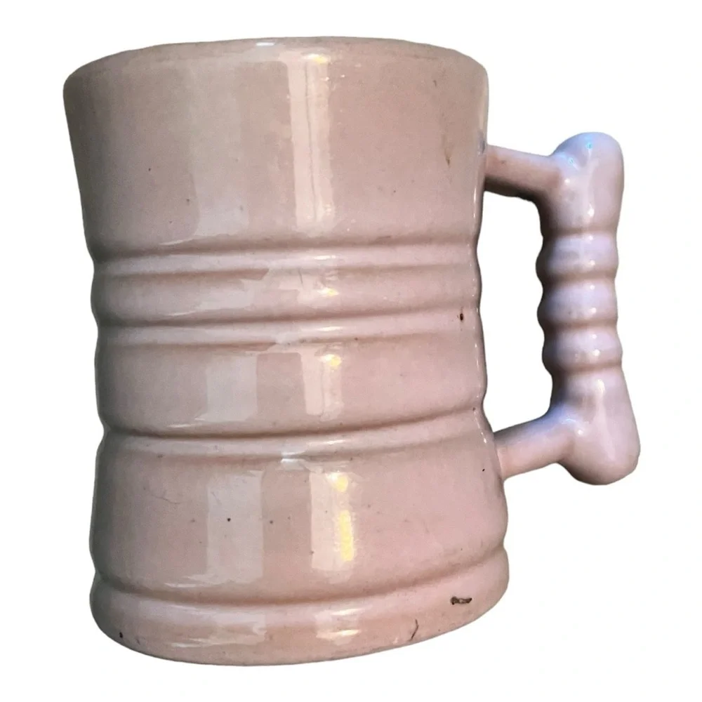 Vintage Frankoma C3 White Ceramic Mug‎ Mayan Pattern